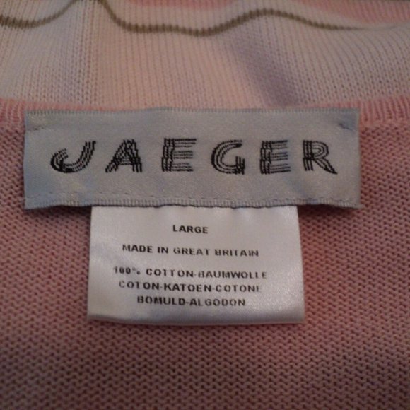 Jaeger Women's Sweater L Stripes, Short Sleeves - Picture 3 of 3